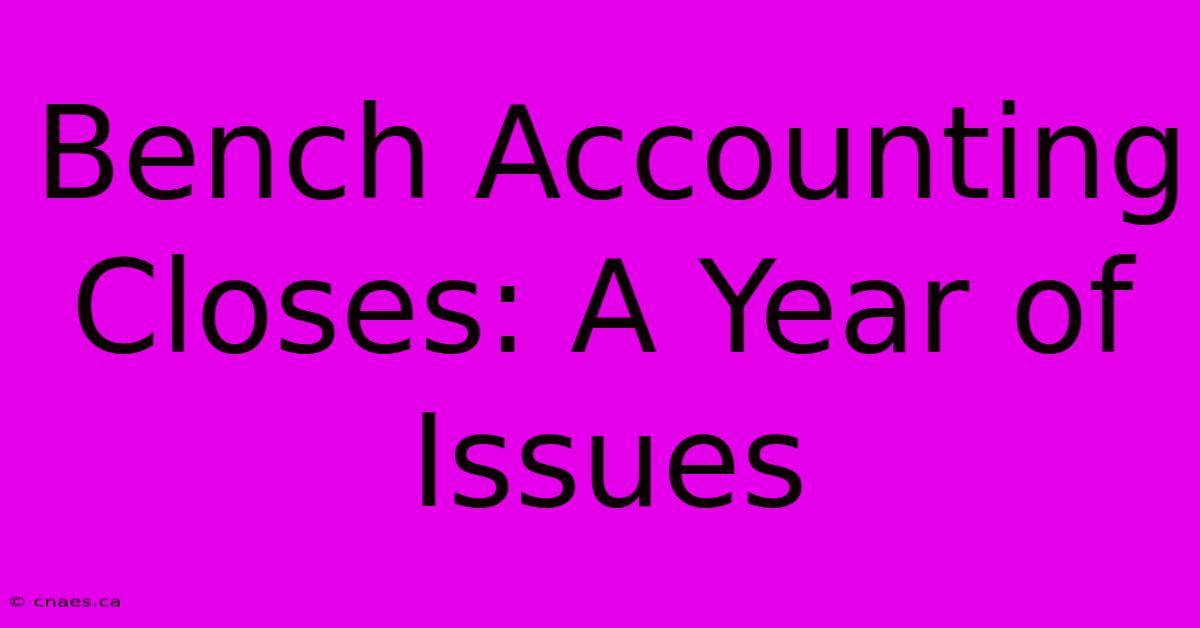 Bench Accounting Closes: A Year Of Issues