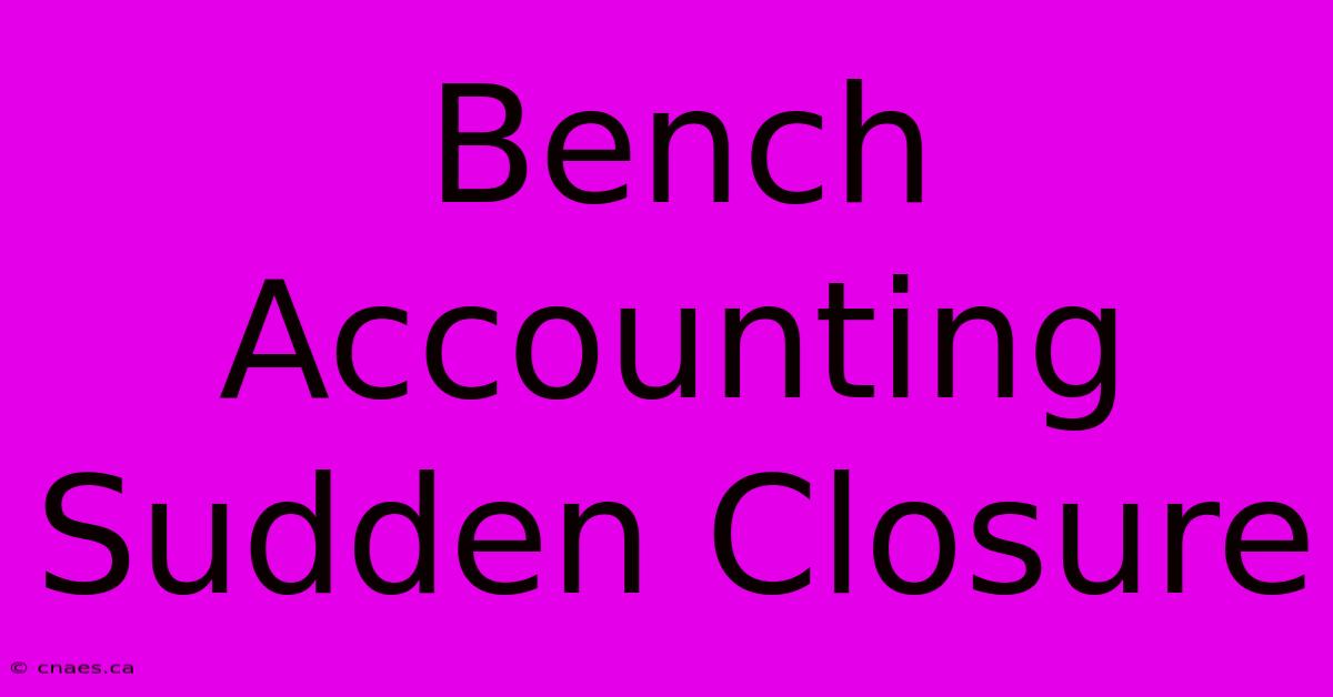 Bench Accounting Sudden Closure