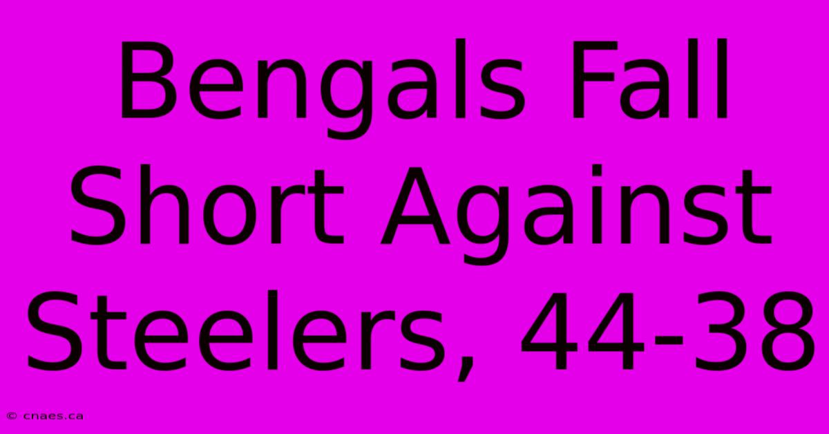 Bengals Fall Short Against Steelers, 44-38