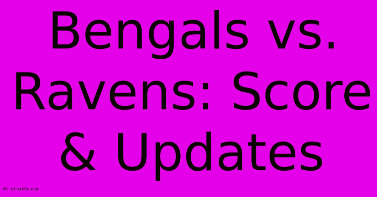 Bengals Vs. Ravens: Score & Updates