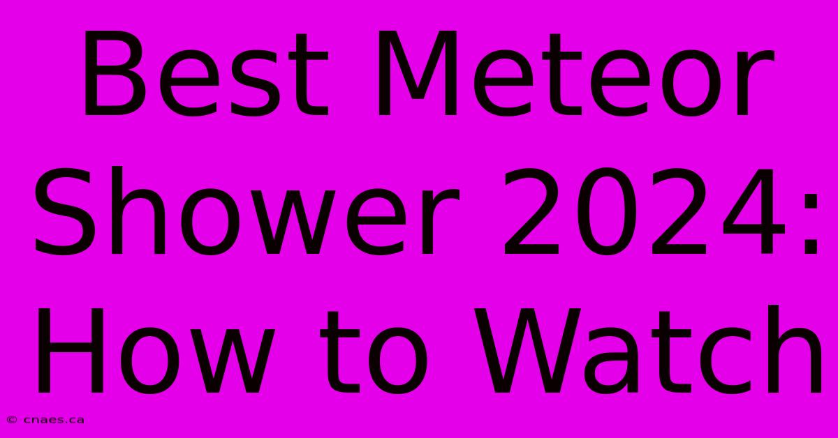 Best Meteor Shower 2024: How To Watch