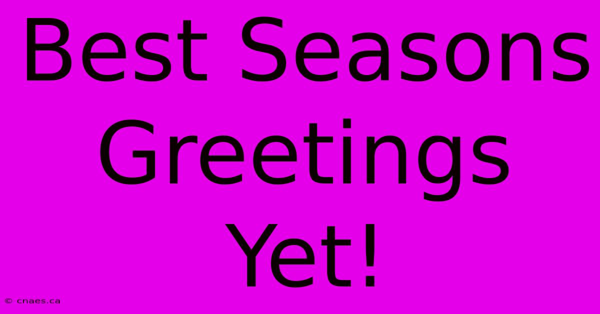 Best Seasons Greetings Yet!