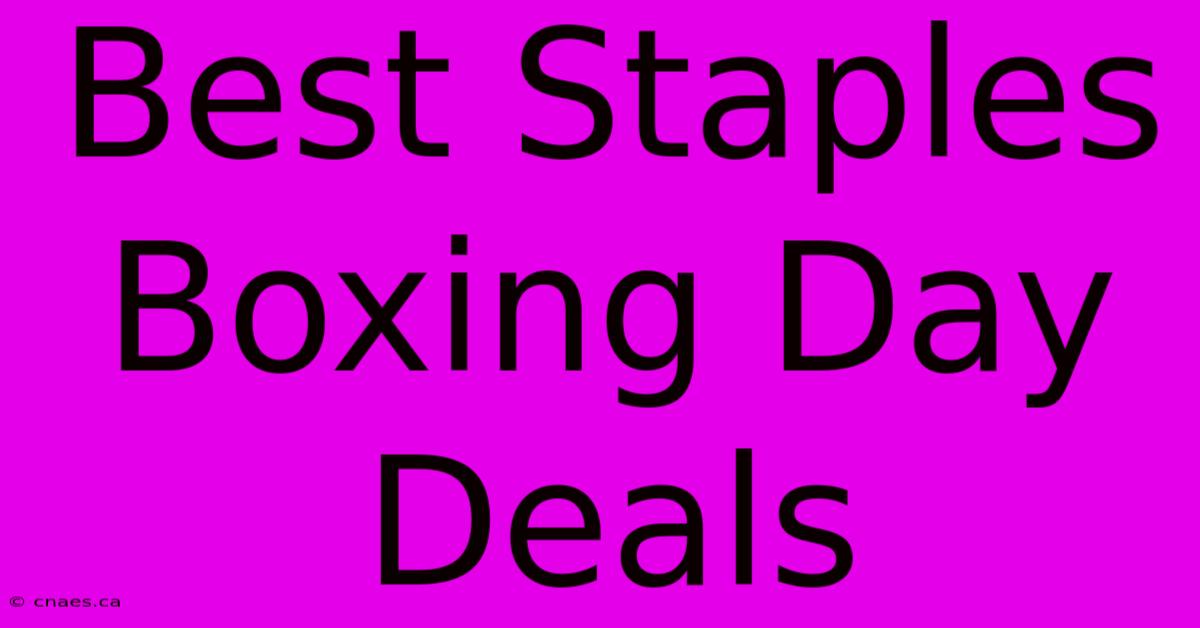 Best Staples Boxing Day Deals