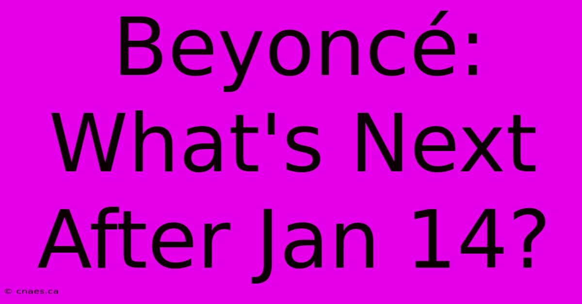 Beyoncé: What's Next After Jan 14?