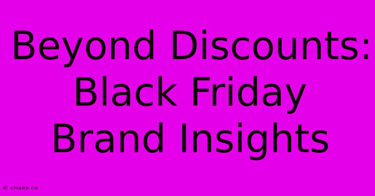 Beyond Discounts: Black Friday Brand Insights