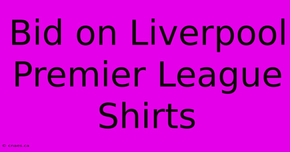 Bid On Liverpool Premier League Shirts