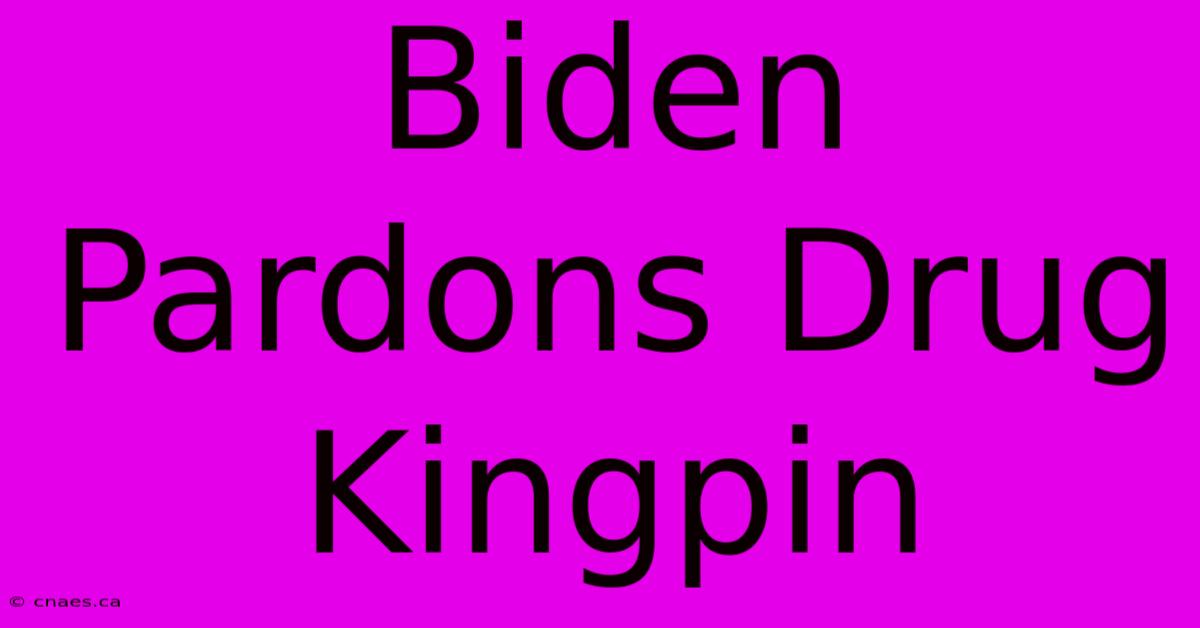 Biden Pardons Drug Kingpin