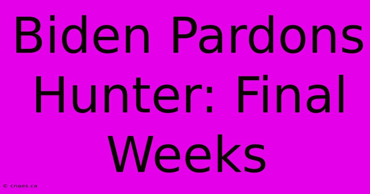 Biden Pardons Hunter: Final Weeks