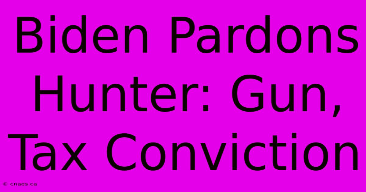 Biden Pardons Hunter: Gun, Tax Conviction