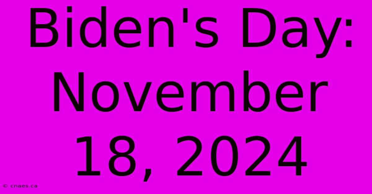 Biden's Day: November 18, 2024