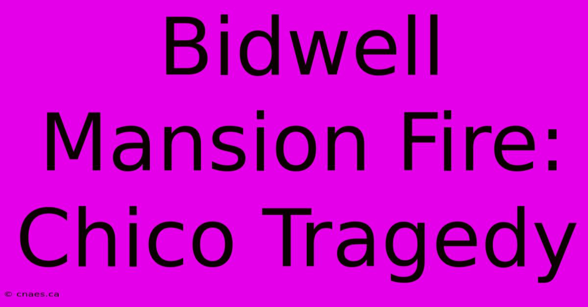 Bidwell Mansion Fire: Chico Tragedy