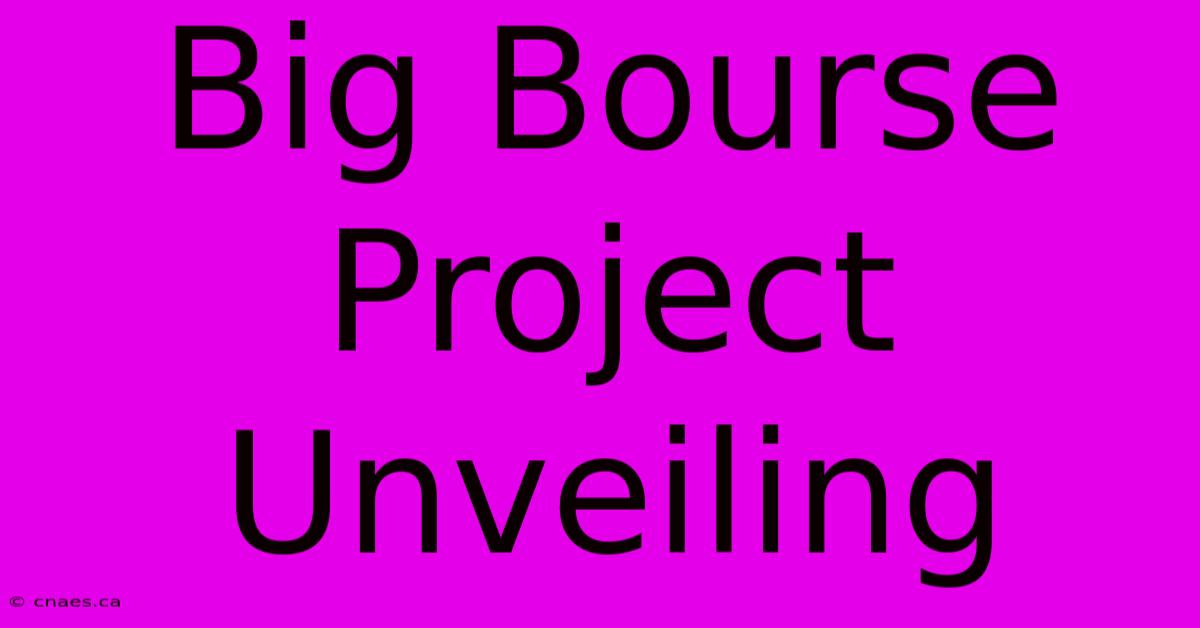 Big Bourse Project Unveiling