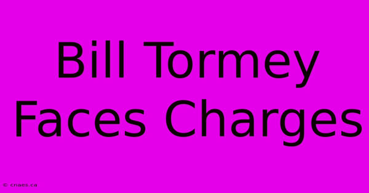 Bill Tormey Faces Charges