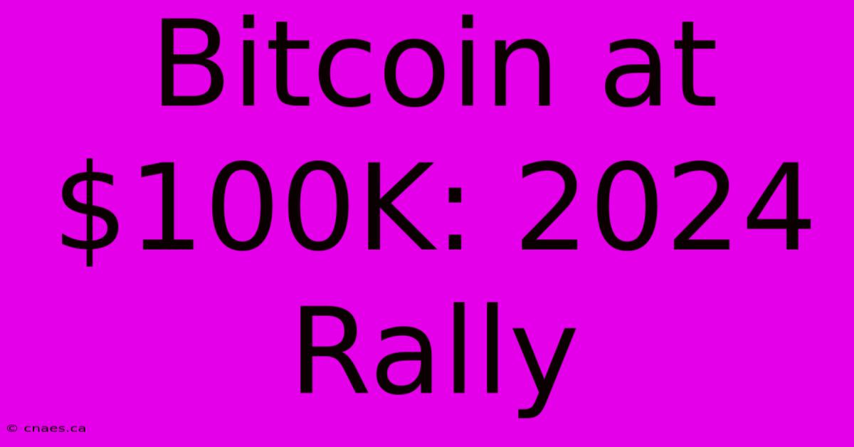 Bitcoin At $100K: 2024 Rally