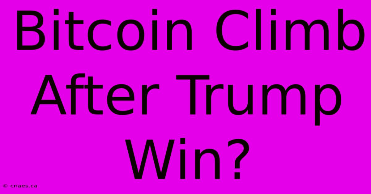 Bitcoin Climb After Trump Win?