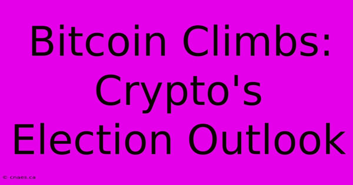 Bitcoin Climbs: Crypto's Election Outlook