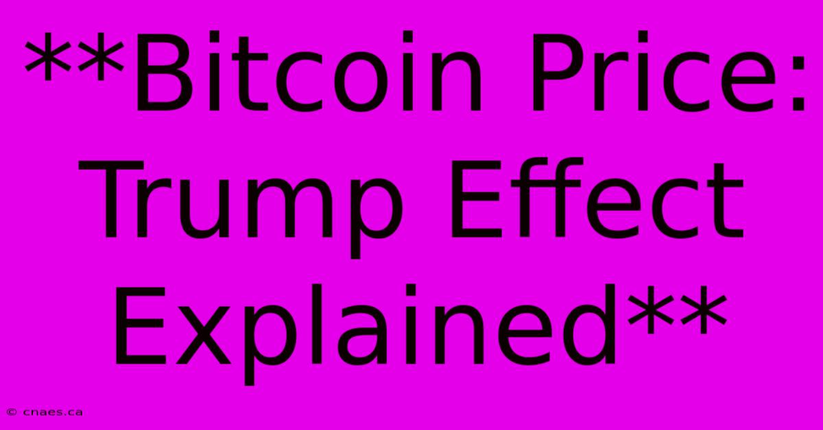 **Bitcoin Price: Trump Effect Explained** 