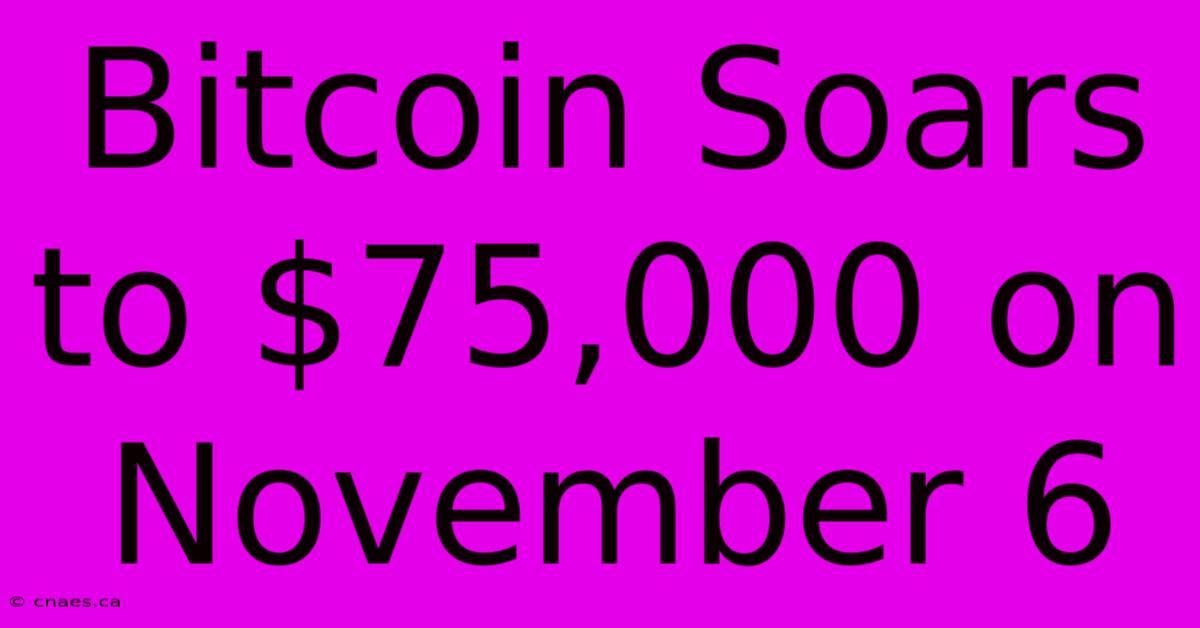 Bitcoin Soars To $75,000 On November 6