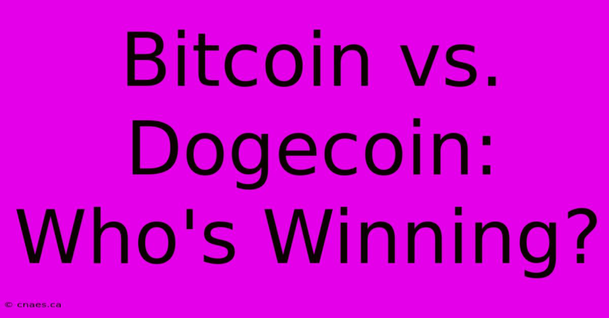 Bitcoin Vs. Dogecoin: Who's Winning?