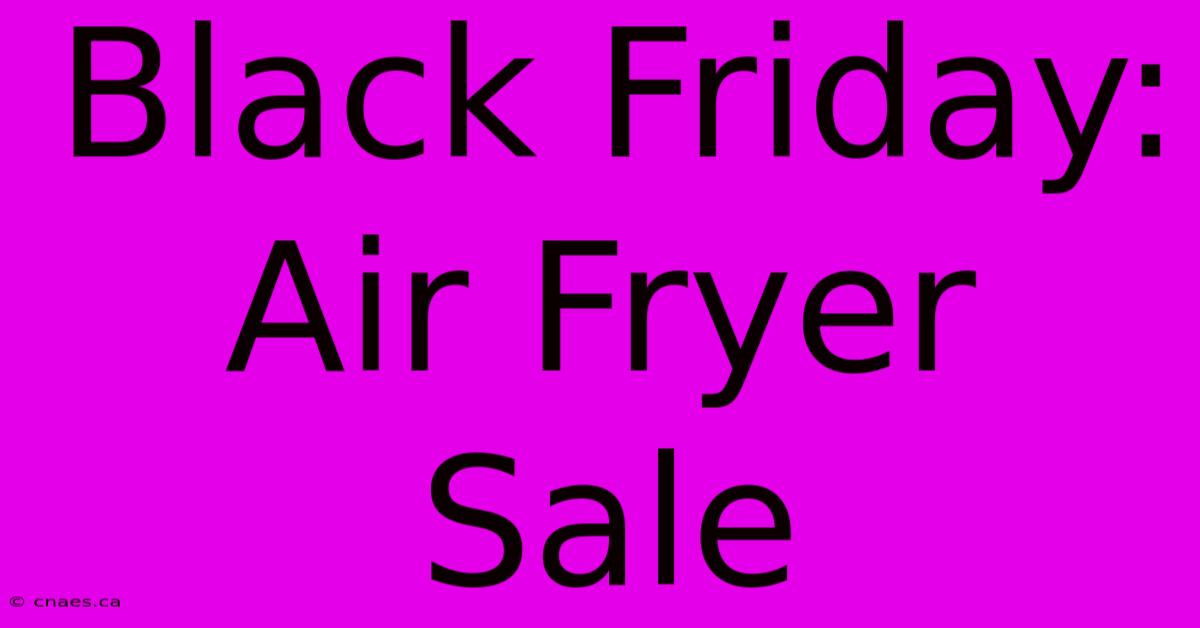 Black Friday: Air Fryer Sale