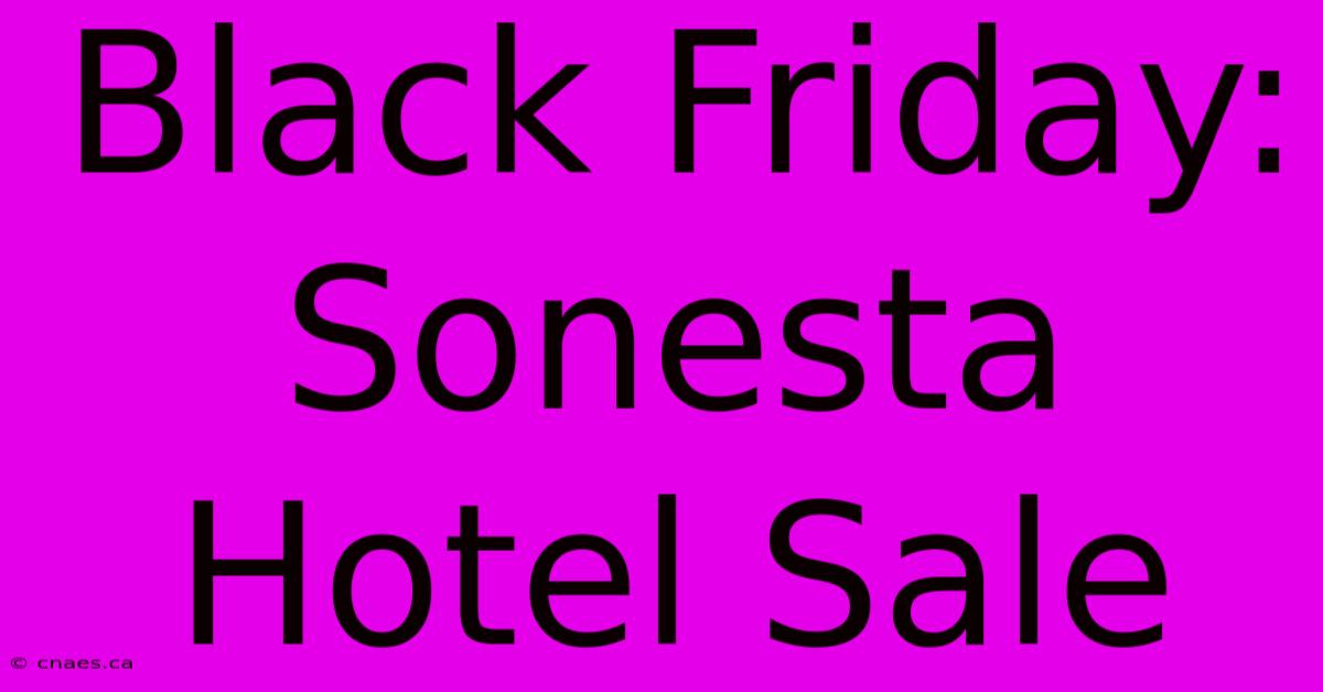 Black Friday: Sonesta Hotel Sale