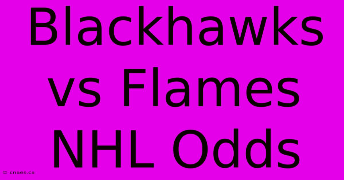 Blackhawks Vs Flames NHL Odds