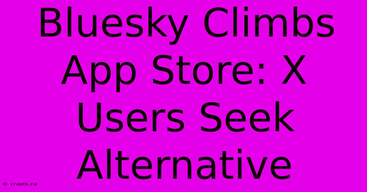 Bluesky Climbs App Store: X Users Seek Alternative