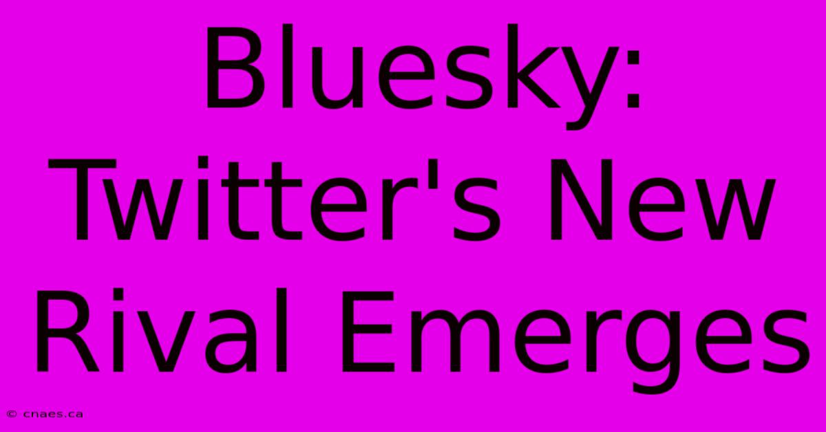 Bluesky: Twitter's New Rival Emerges 