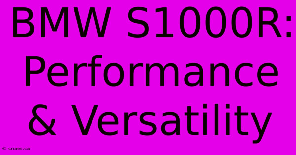 BMW S1000R: Performance & Versatility