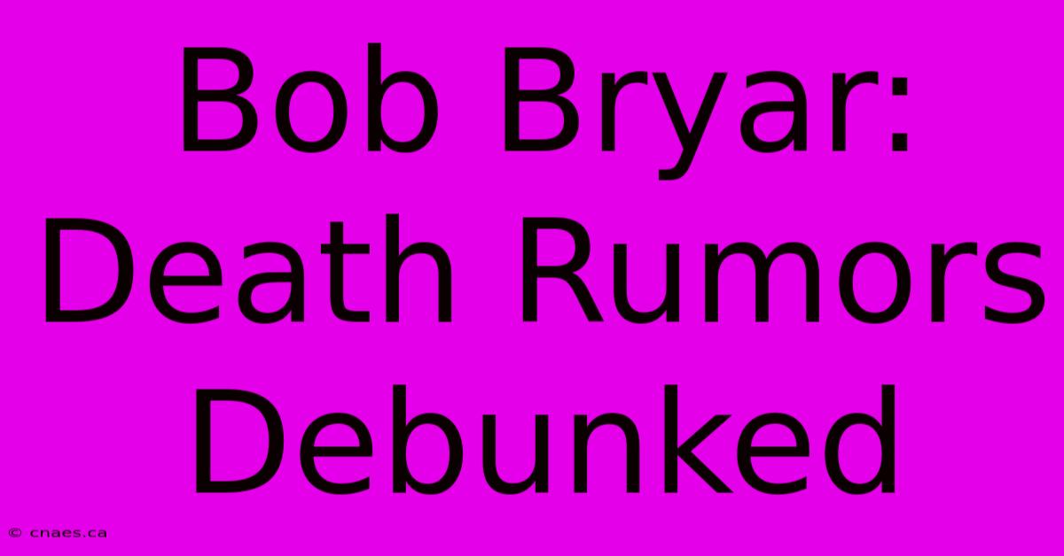 Bob Bryar: Death Rumors Debunked