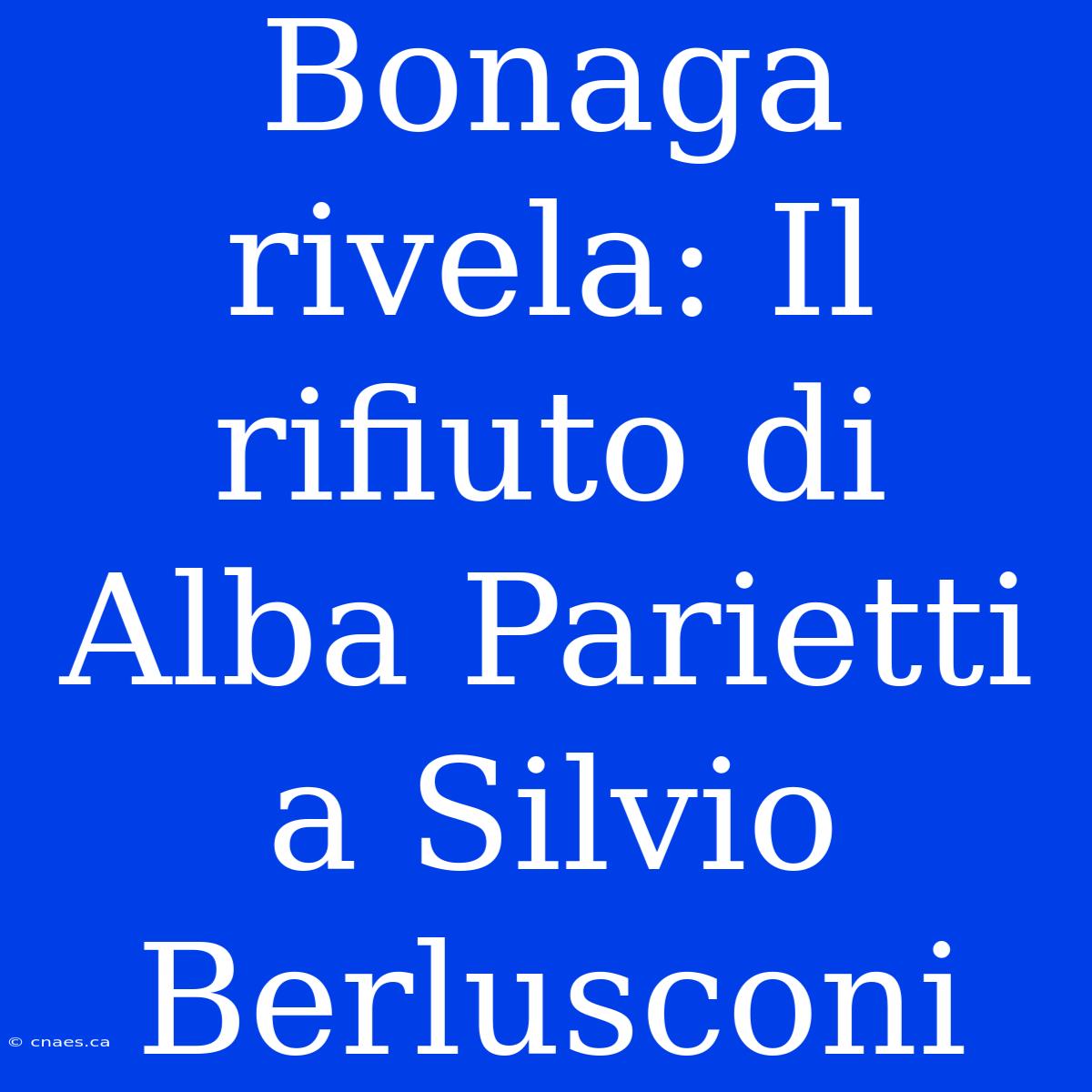 Bonaga Rivela: Il Rifiuto Di Alba Parietti A Silvio Berlusconi