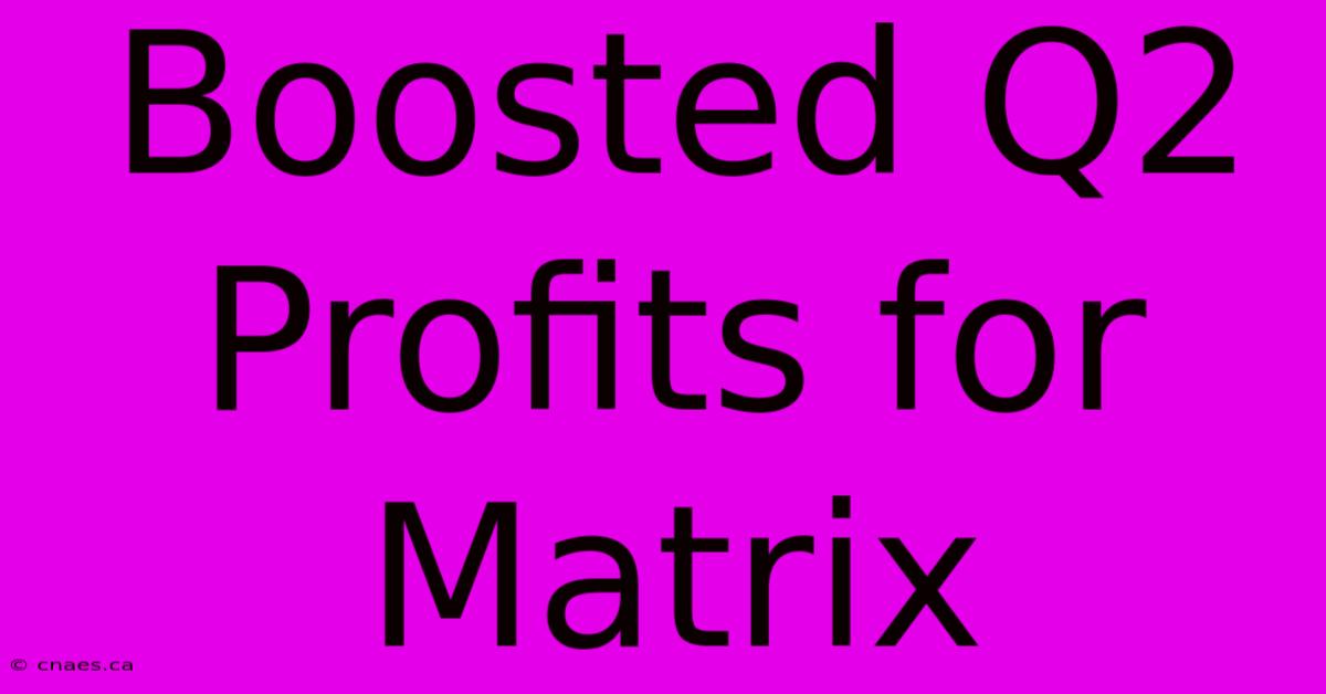 Boosted Q2 Profits For Matrix