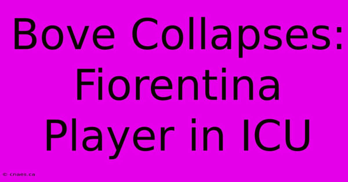 Bove Collapses: Fiorentina Player In ICU