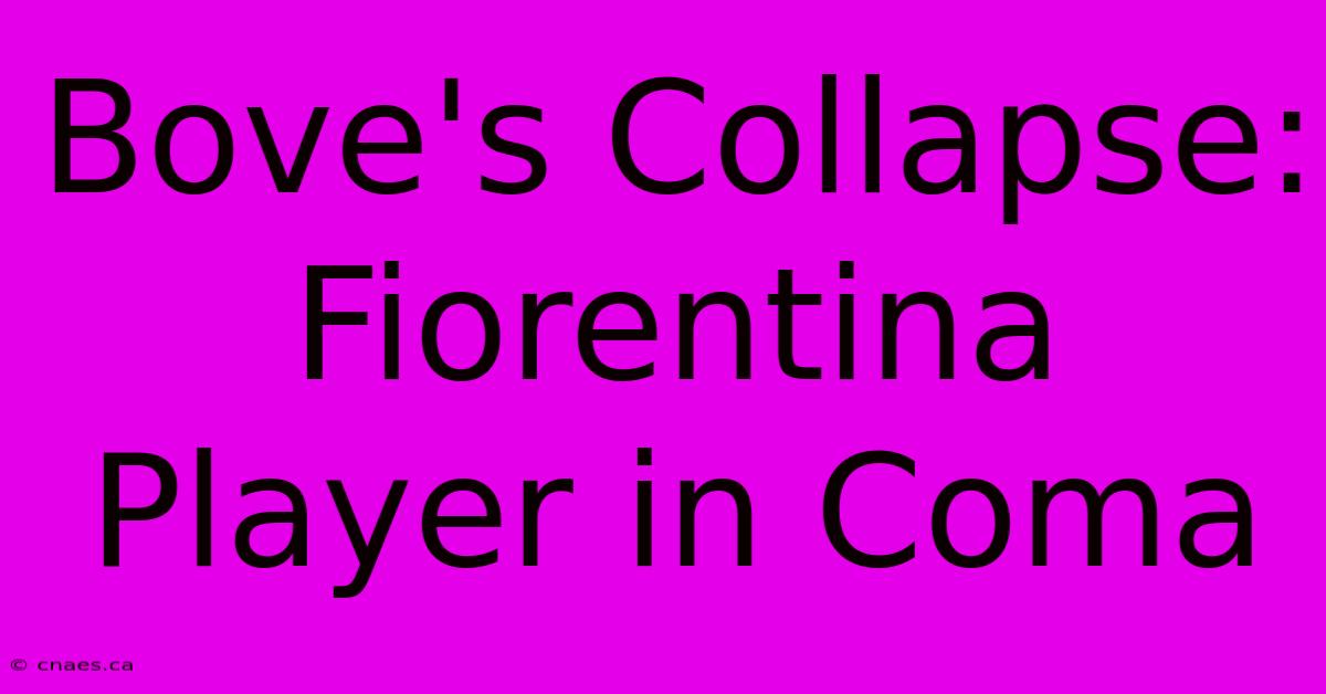 Bove's Collapse: Fiorentina Player In Coma