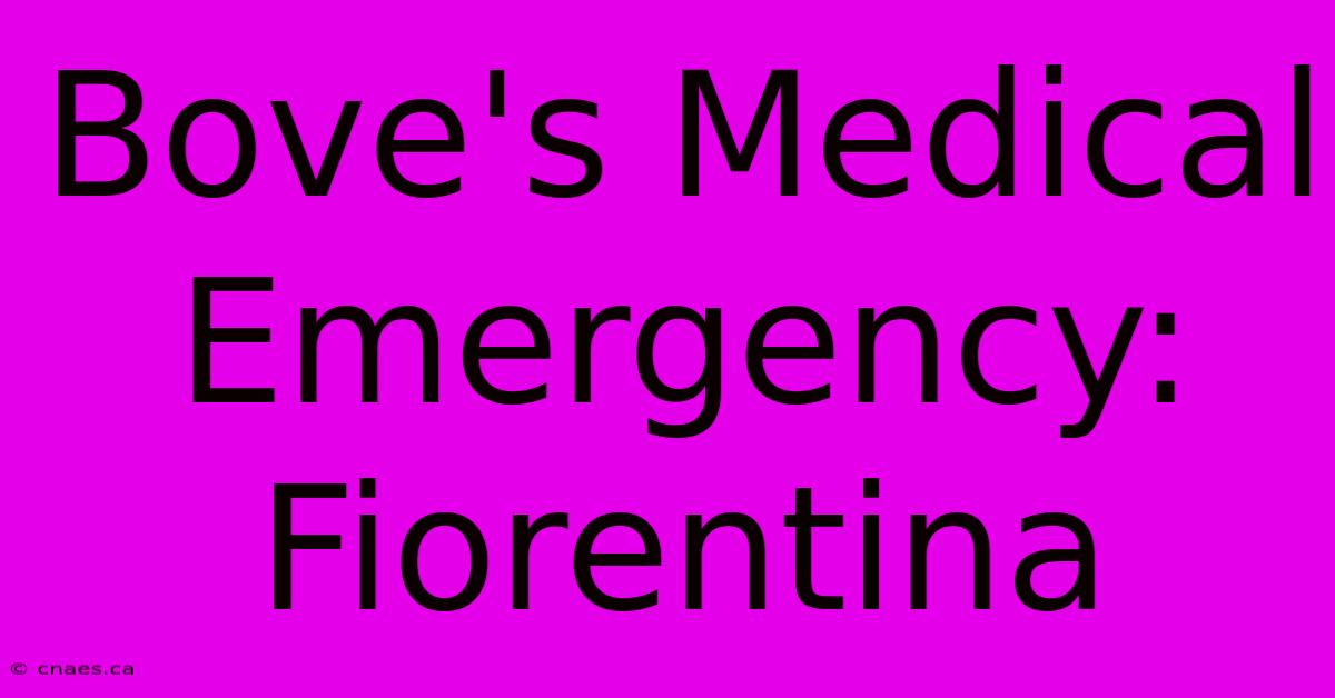 Bove's Medical Emergency: Fiorentina