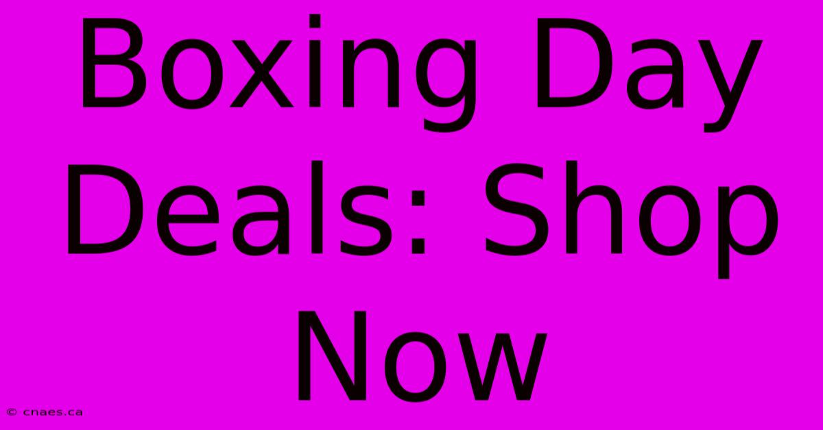 Boxing Day Deals: Shop Now