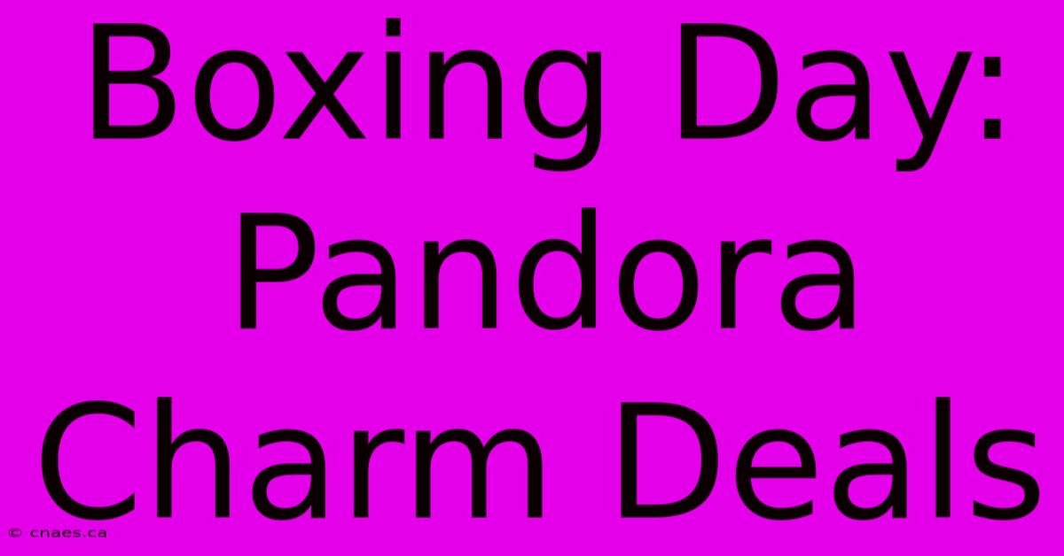 Boxing Day: Pandora Charm Deals