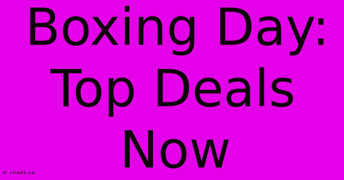 Boxing Day: Top Deals Now