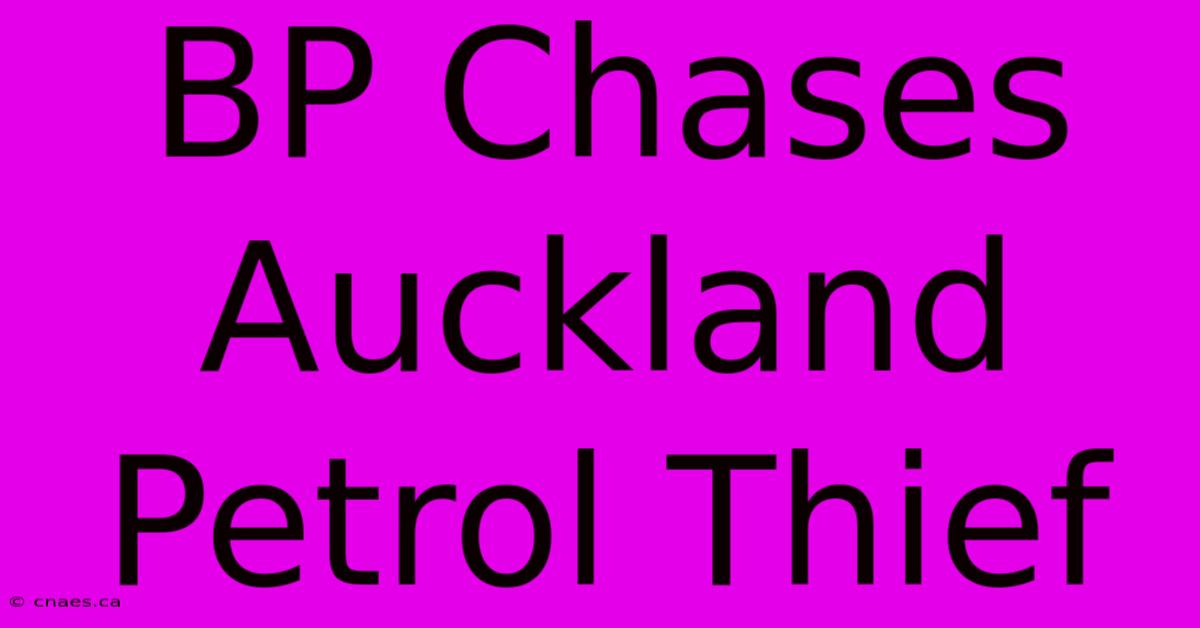 BP Chases Auckland Petrol Thief