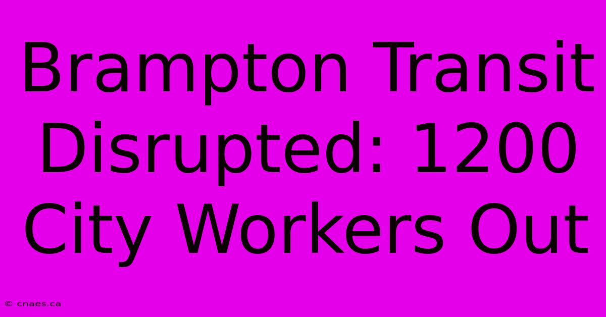 Brampton Transit Disrupted: 1200 City Workers Out