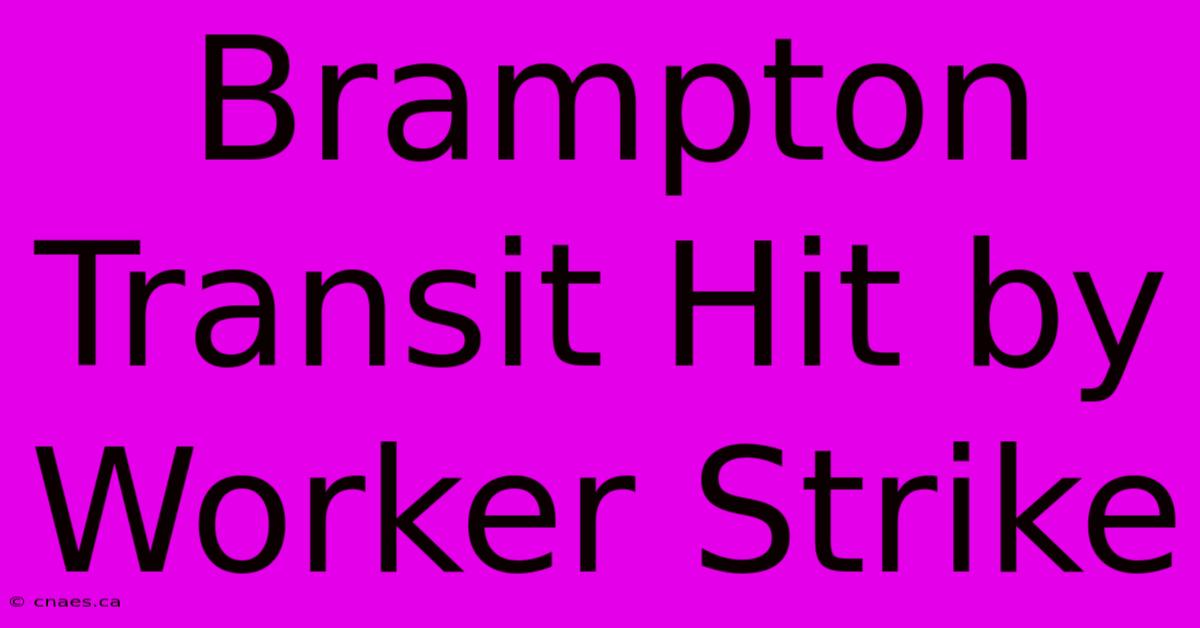 Brampton Transit Hit By Worker Strike