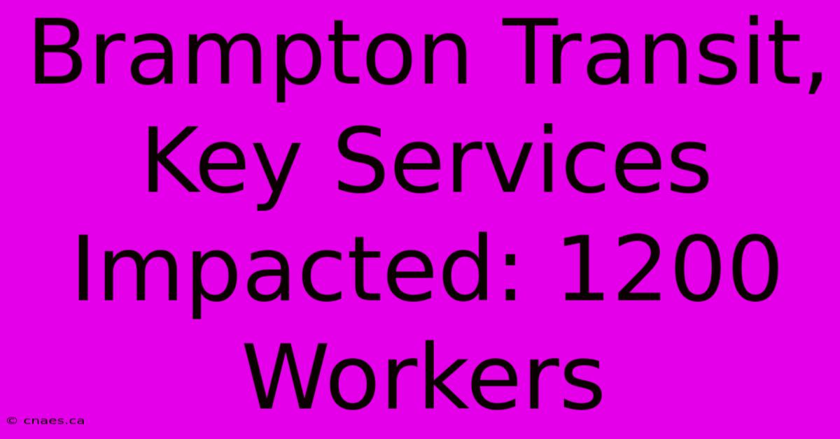 Brampton Transit, Key Services Impacted: 1200 Workers 