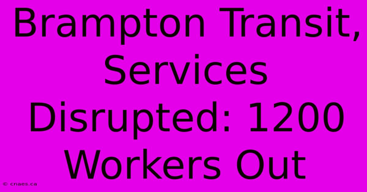 Brampton Transit, Services Disrupted: 1200 Workers Out