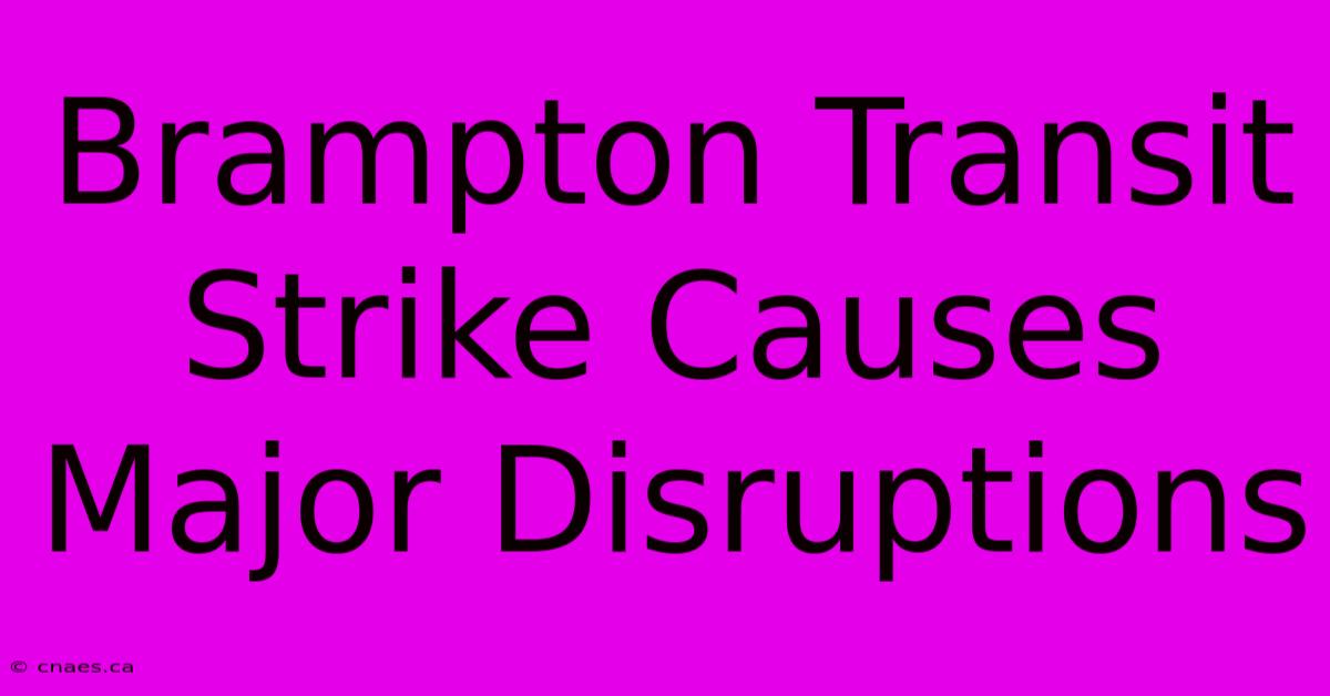 Brampton Transit Strike Causes Major Disruptions