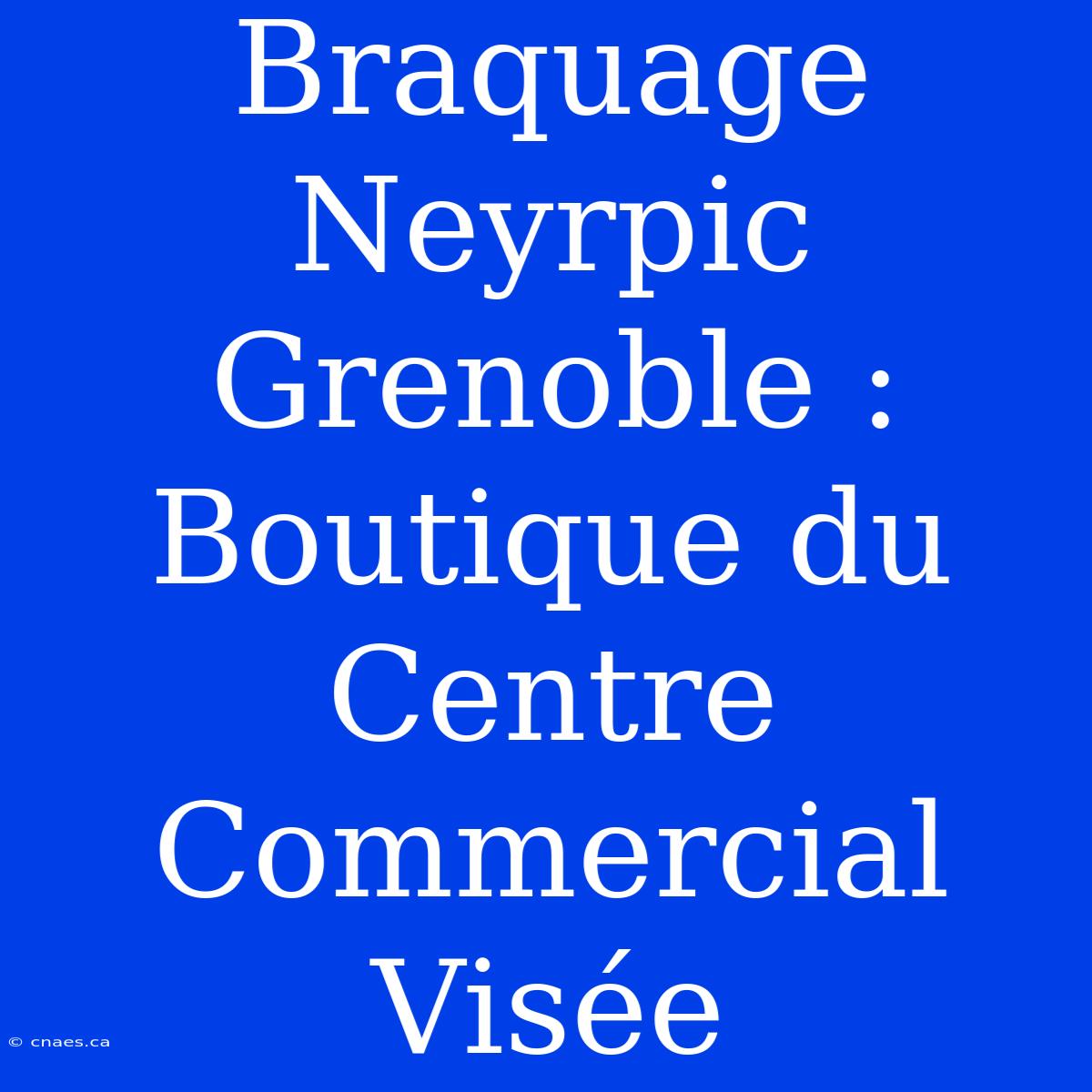 Braquage Neyrpic Grenoble : Boutique Du Centre Commercial Visée