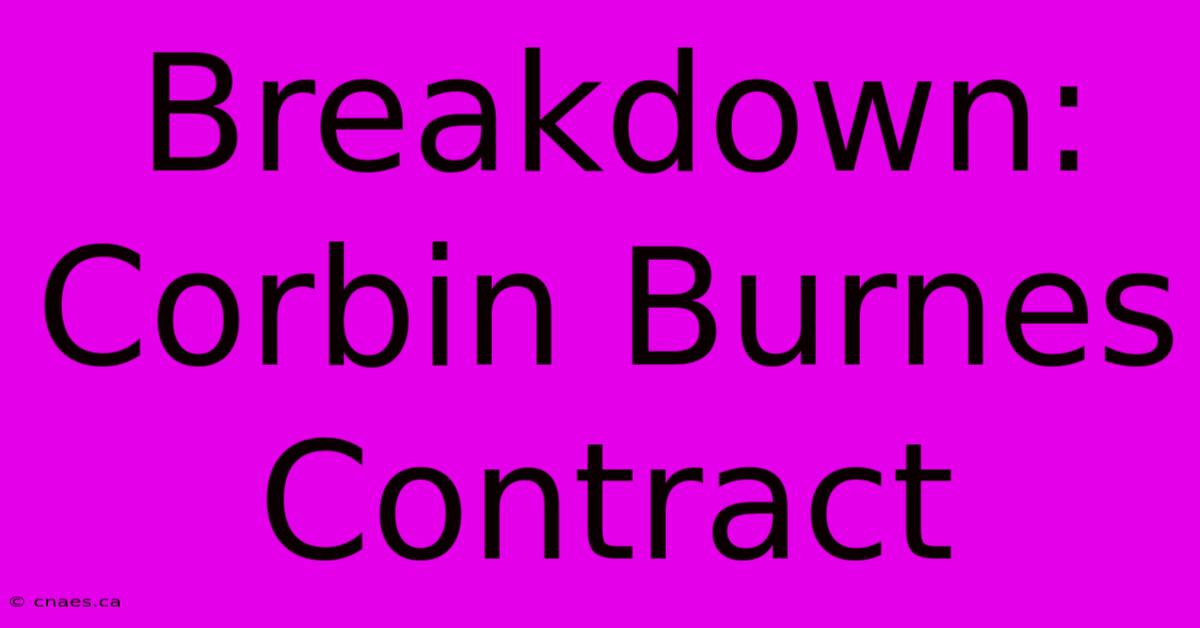 Breakdown: Corbin Burnes Contract