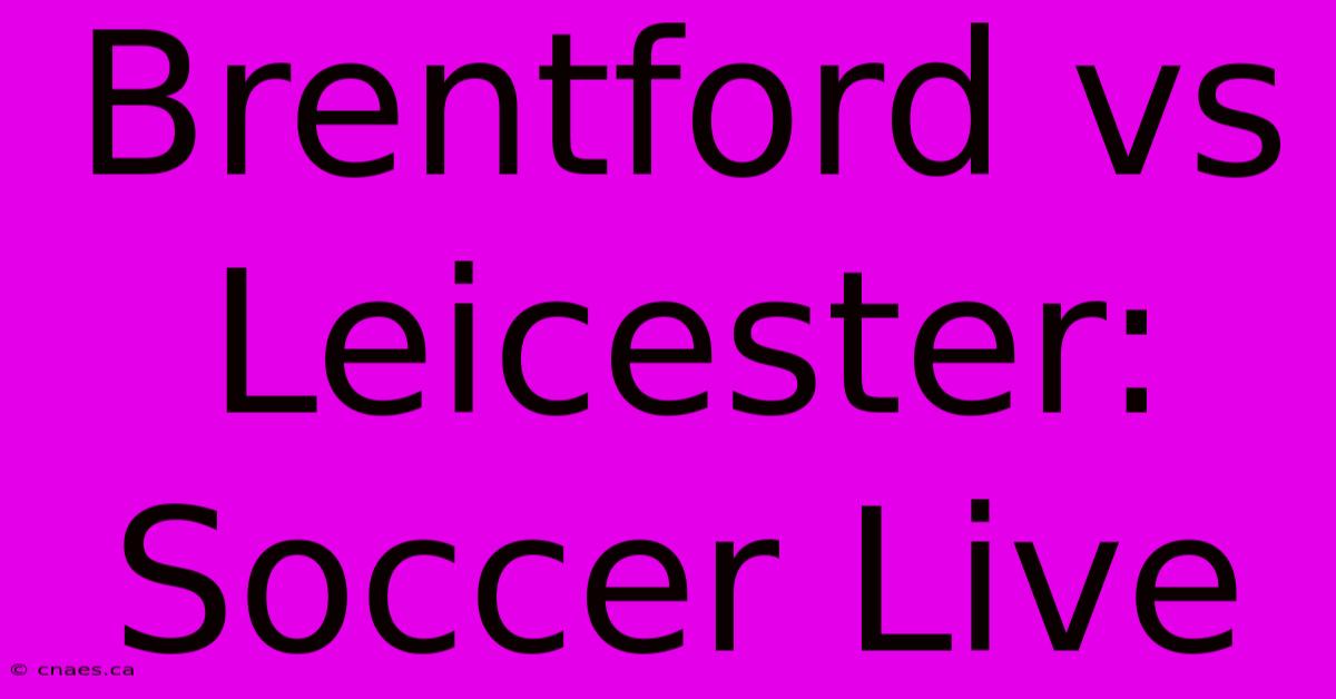 Brentford Vs Leicester: Soccer Live