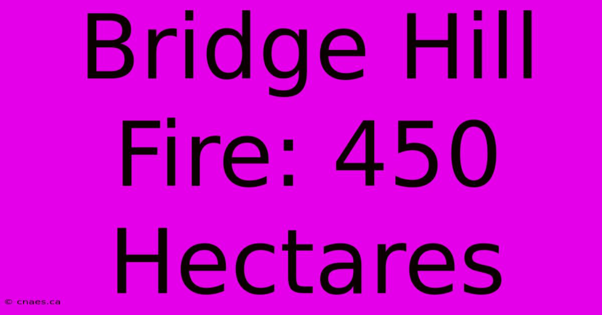 Bridge Hill Fire: 450 Hectares