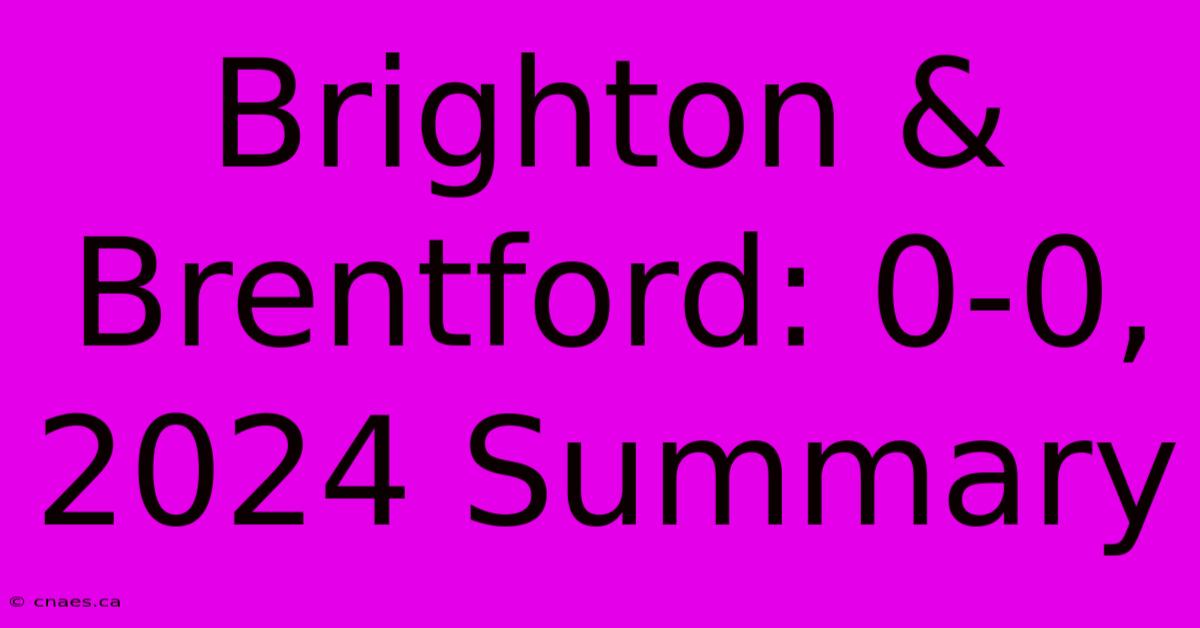 Brighton & Brentford: 0-0, 2024 Summary