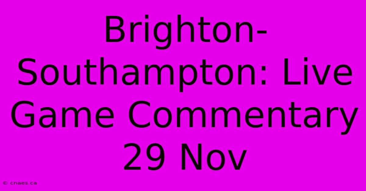 Brighton-Southampton: Live Game Commentary 29 Nov